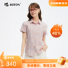 波顿夏季女士温柔格纹｜夏日薄款短袖衬衫女 亲肤透气翻领上衣LS066225 商品缩略图0