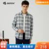 波顿男士秋冬 衬衫 磨毛格纹 修身柔适休闲长袖常规款MS719323 商品缩略图0