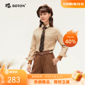 波顿秋冬季女士灯芯绒长袖衬衫高端美式休闲英伦风衬衣