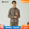 波顿男士春秋冬 衬衫 磨毛格纹 柔挺修身休闲长袖常规款MS708323 商品缩略图0