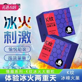 【冰火+K纹】大象情趣系列避孕安全套 冰峰火巢K纹款10只装