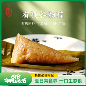 【618特惠】谦益有机素粽子300g （共6枚，3个口味）汨罗非遗手工技艺 自种有机原粮 本味安心