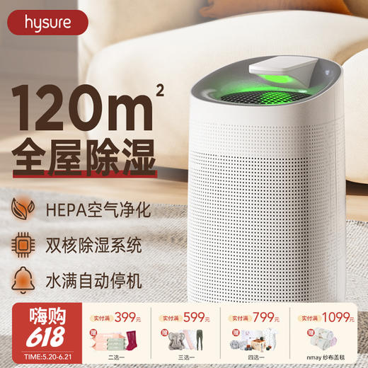 【云优选】海说hysure除湿机Q9  一机多用 除湿/净化/除味 智能化霜 自动恒温 轻音不打扰 1L大容量 商品图0