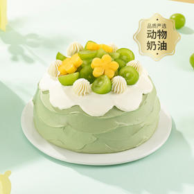 【青岚芒果蛋糕】治愈系抹茶鲜果蛋糕，脆爽青提 + 金黄芒果雕花，抹茶青绿奶油与柔滑奶白花瓣裱花相融，甜而不腻超清新（全国幸福西饼蛋糕）【复制后删除原有分组】
