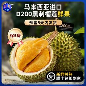 黑刺当季鲜果！【科技筛果 颗颗报恩】【自然树熟 马来空运国内】市舶士 黑刺鲜果榴莲（保5房）