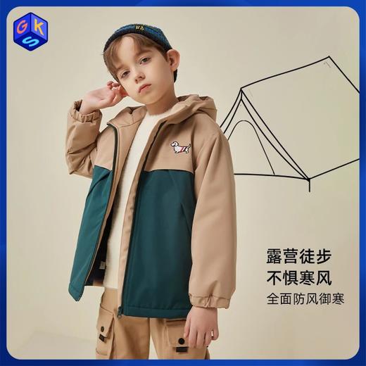 【特价清仓】龙之涵 亲子款儿撞色防风保暖棉服 中大童秋冬加厚保暖外套棉衣 A类标准 商品图0