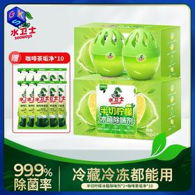【冰箱除味】水卫士 冰箱除味剂2个/盒*2+咖啡茶垢净10g*10条