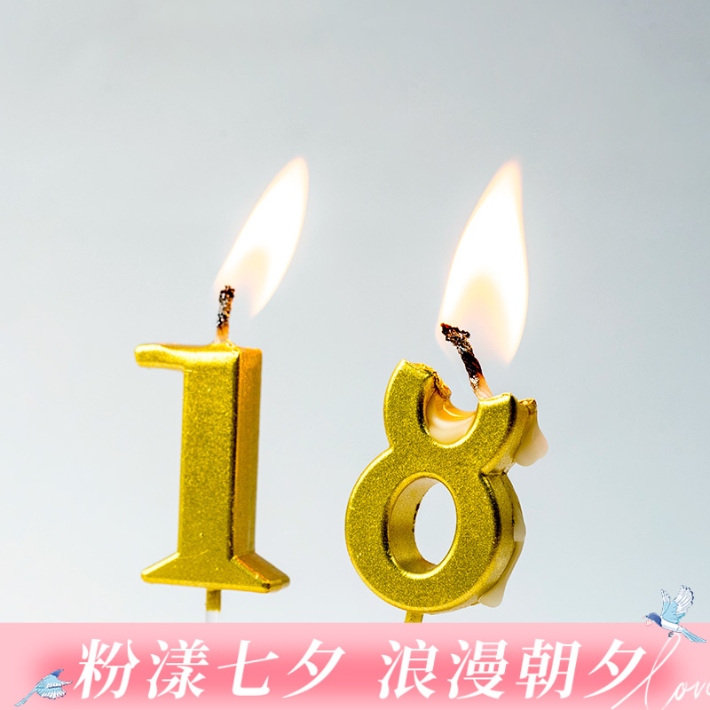 【仅同蛋糕/下午茶一起配送】生日派对创意金数字蜡烛，金色数字蜡烛，多根可分别加入购物车（深圳）