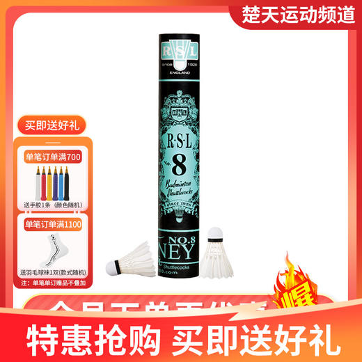 亚狮龙 RSL NO.8 羽毛球 亚狮龙8号球 耐打 高性价比 练习训练用球 商品图1