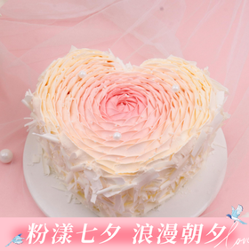 【一见倾心】动物奶油粉色爱心渐变玫瑰蛋糕，送女神告白专用（深圳幸福西饼）