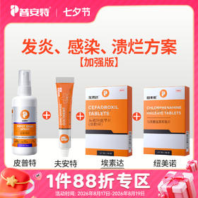 【 加强】犬猫皮炎湿疹掉毛－皮普特皮肤喷剂+氧化锌软膏+头孢羟氨苄片+马来酸氯苯那敏片（纽美诺）