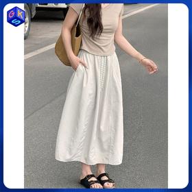 任两件-20元【工装裙 宽松有型 垂顺凉爽】亿绘YIHUI 夏季薄款女水洗工装南瓜裙