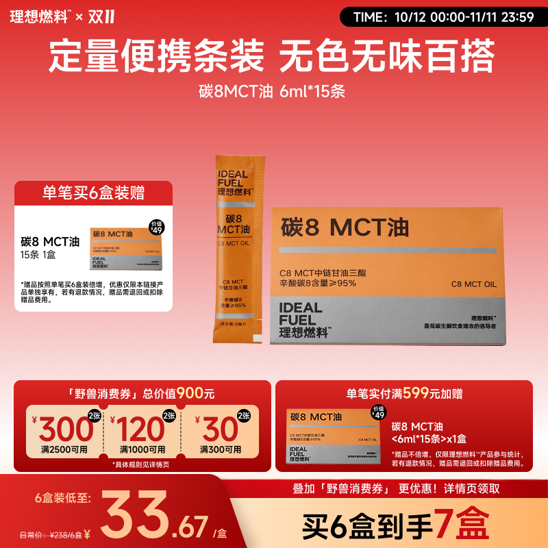 理想燃料 | 碳8MCT油 6ml*15条