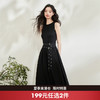 西遇黑色小众设计酷飒风连衣裙女新款铆钉收腰显瘦裙子V0050543 商品缩略图0