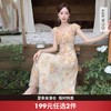 西遇法式碎花连衣裙女2026夏季新款荷叶边飞飞袖收腰系带显瘦长裙SS060513 商品缩略图0