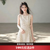 西遇波点无袖连衣裙女2026年夏季新款圆领侧边绑带收腰a字背心裙SS060523 商品缩略图0