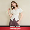 短袖衬衫女2025夏季下摆开叉气质显瘦短款上衣V0850569 商品缩略图0