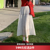 西遇白色碎花半身裙女2026夏季新款高腰显瘦压褶蛋糕裙百搭A字裙SS060432 商品缩略图0