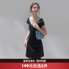 西遇藏青色假两件蕾丝V领连衣裙女2026夏季新款收腰修身短款A字裙SS060521 商品缩略图0