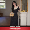 西遇法式波点连衣裙女夏季新款黑色短袖a字收腰花领长裙SS050528 商品缩略图0