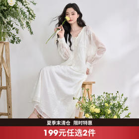 复古文艺感天丝重工肌理感绣花衬衫女衬娃娃款衣V0550243