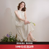 法式温柔立体流苏提花连衣裙女挂脖露肩系带A字长裙V0550202 商品缩略图0