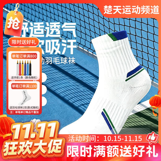 【双11活动进行中】【颜色款式随机不支持指定】锐彪SYD136运动袜 RB136 SYD-137中筒包裹厚实透气袜子羽毛球袜 商品图0