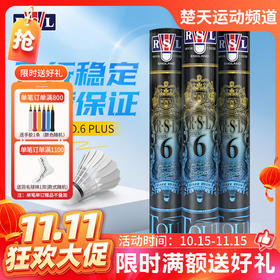 【双11活动进行中】亚狮龙RSL6号球羽毛球NO.6 PLUS飞行稳定耐打训练鸭毛球