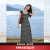 西遇黑色碎花连衣裙女2026年春夏新款v领荷叶边无袖设计感长裙E0060176 商品缩略图0