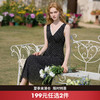 西遇法式波点连衣裙女2026年夏季新款黑色V领气质显瘦无袖中长裙10360081 商品缩略图0