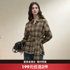 西遇复古绑带收腰叠穿格子衬衫女秋季新款宽松显瘦设计感衬衣V3051246 商品缩略图0