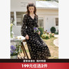 西遇法式薄纱碎花连衣裙女新款a字收腰v领长袖长裙D0050473 商品缩略图0
